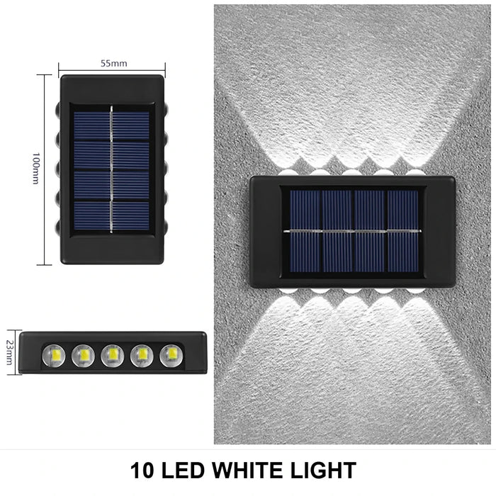 Solar Wall Lamp Outdoor Waterproof Solar Powered Light UP and Down Illuminate Home Garden Porch Yard Decoration Outside Sunlight