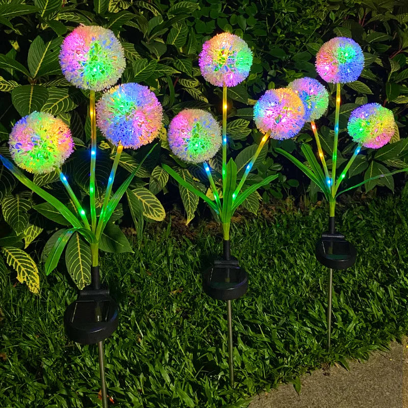 Garden Solar Dandelion Lights Outdoor Decor Light Waterproof Stake Lights For Yard Pathway Patio