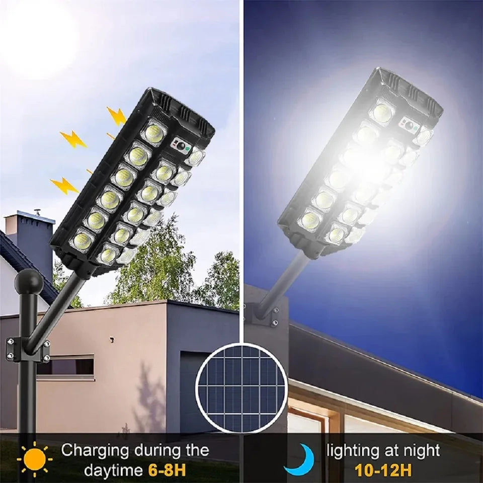 Powerful Solar Lights Outdoor 12000LM 598LED Motion Sensor Street Light 3Modes Waterproof IPX65 Garden Lamp With Remote Control
