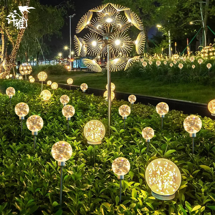 Solar Luminous Ball Reed Lamp Outdoor Scenic Spot Square Park Street Lighting Decoration Landscape Lawn Floor Lamp