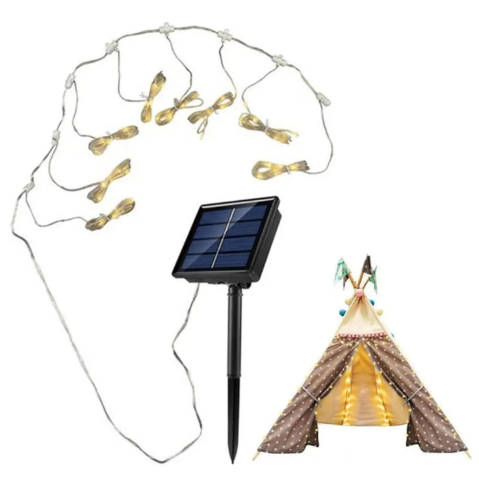 Solar Umbrella Light Outdoor Cantilever Patio LED Hanging Umbrella with 8 Brightness Modes Decoration for Courtyard Beach