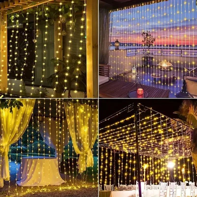 Lights Decoration Solar Curtain Lights Outdoo Fairy Lights String Lights LED Lights Christmas Wedding Party Decor 2025 New Year
