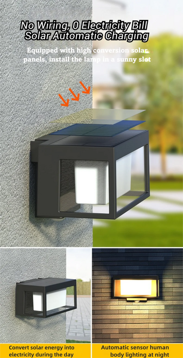 Outdoor Solar Pillar Light Garden Light European Solar Fence Wall Light Waterproof Porch Lights Balcony Door Garage Decor ﻿