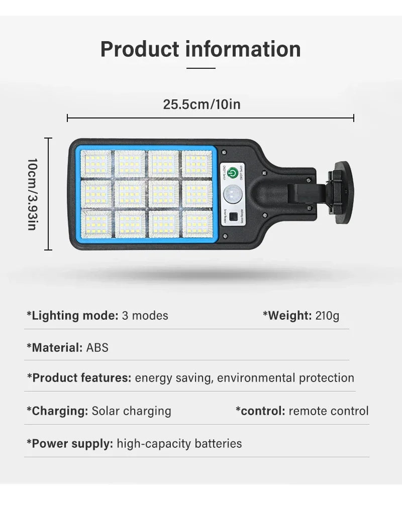 LED Solar Street Lights Outdoor 1-4 Pack Solar Lamp with 3 Light Mode Waterproof Motion Sensor Security Lighting for Garden