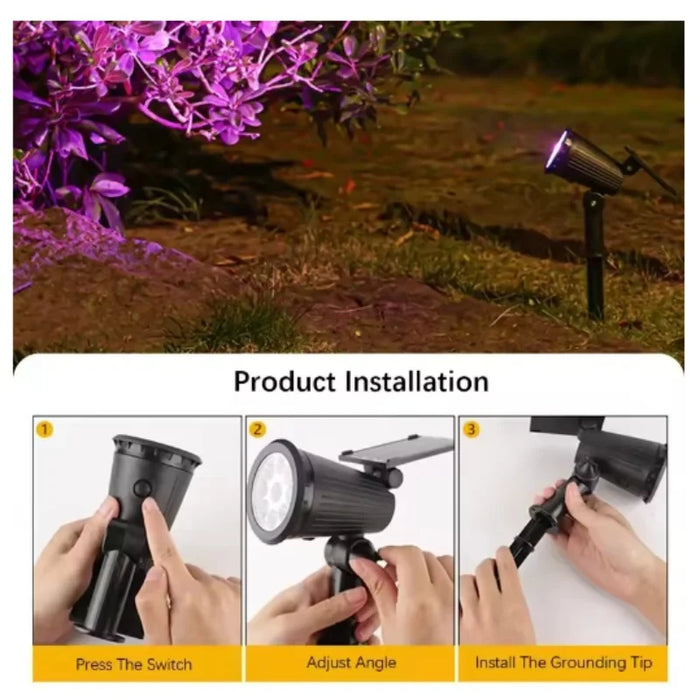 Solar Pathway Lights Outdoor Waterproof Bright Floodlight Garden Rgb Decora Light Led Landscape Spotlights For Yard Fenced