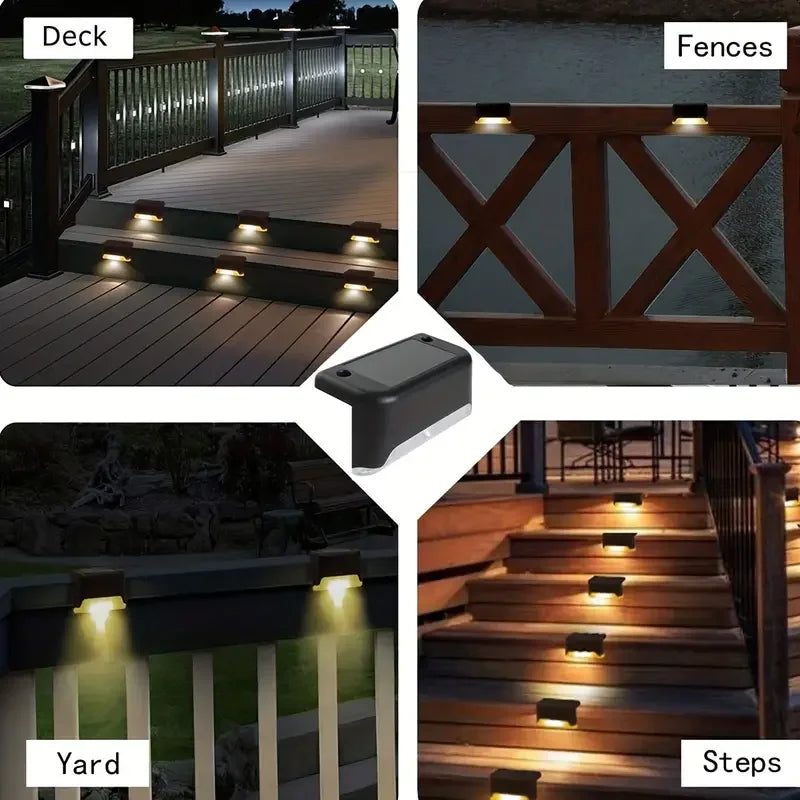 4-PCS Solar LED Ladder Lights Are Durable, Energy-Saving, Waterproof, And Very Suitable For Outdoor Steps, Fences, Etc