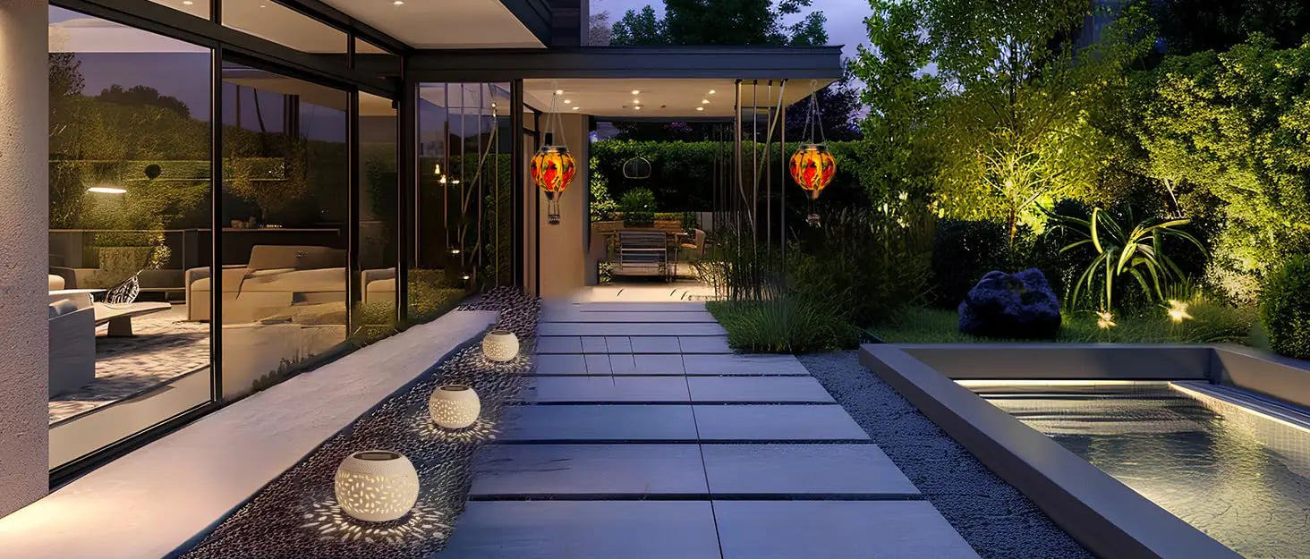 Solar Table Lanterns Outdoor Waterproof - LED Lamp White Metal Table Lights -Solar Powered Decorative Lantern for Desk Patio