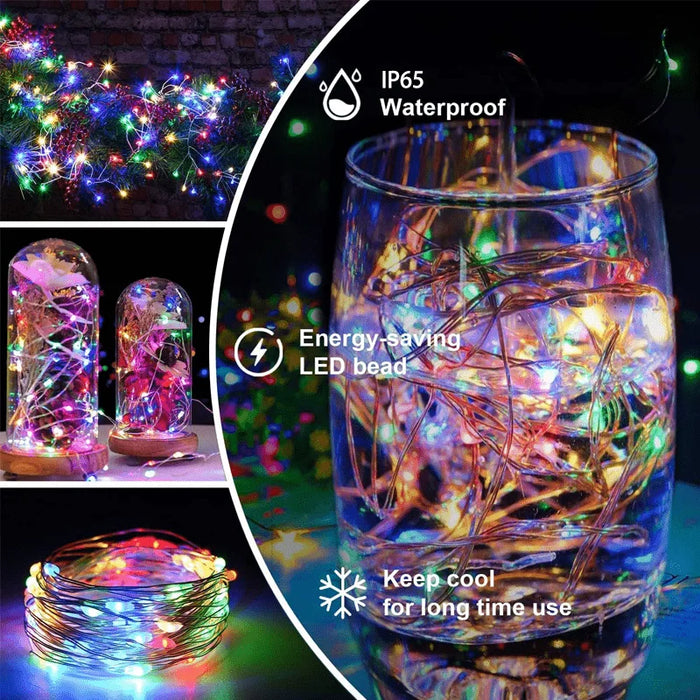 Solar String Lights Outdoor Garden Fairy Lights 50/100/200/300 LED Light Sensor Control for Trees Party Wedding Christmas Decor