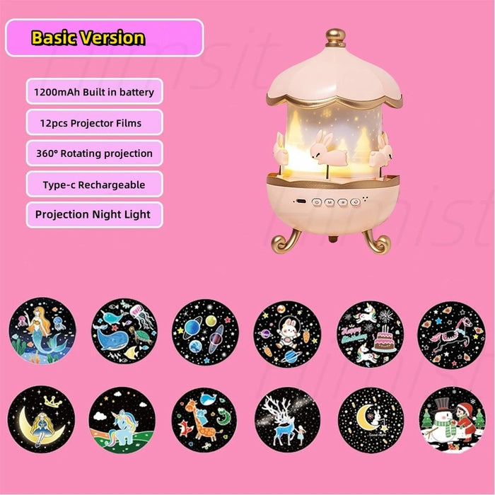 Galaxy Solar System Projector Nightlights 360°Rotating 12 Films Kids Star Night Light Projector for Bedroom Home Decoration lamp