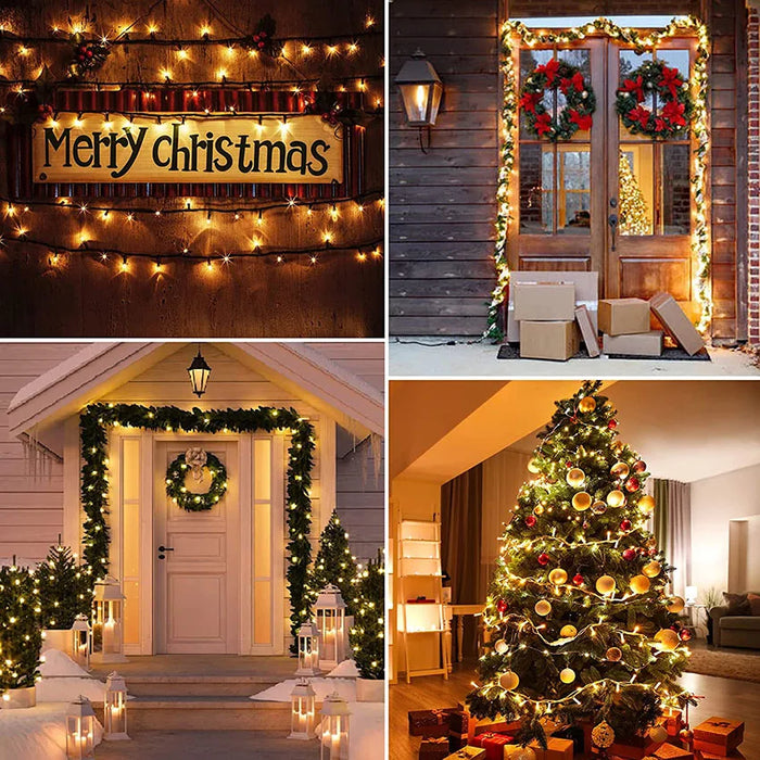 Outdoor Solar String Lights LED Garland Fairy Light Solar Powered Garden Decor Light for Patio Yard Tree Wedding Christmas Party