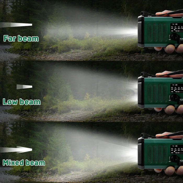 Emergency Weather Radio 10000mAh Solar Hand Crank Portable AM/FM/NOAA with Flashlight & Reading Lamp SOS for Home and Outdoor