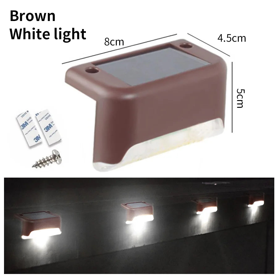 Solar Stairs Light Outdoor Waterproof Solar Powered Garden Lamps for Railing Deck Step Yard Patio Pathway Fence Light