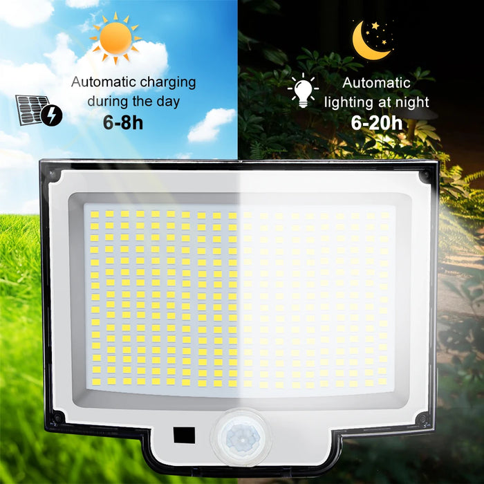 Solar Security Lights Motion Sensor Outdoor 318/238/226LED Garden Lights Waterproof Split Flood Wall Lights Solar Powered 3 Mode