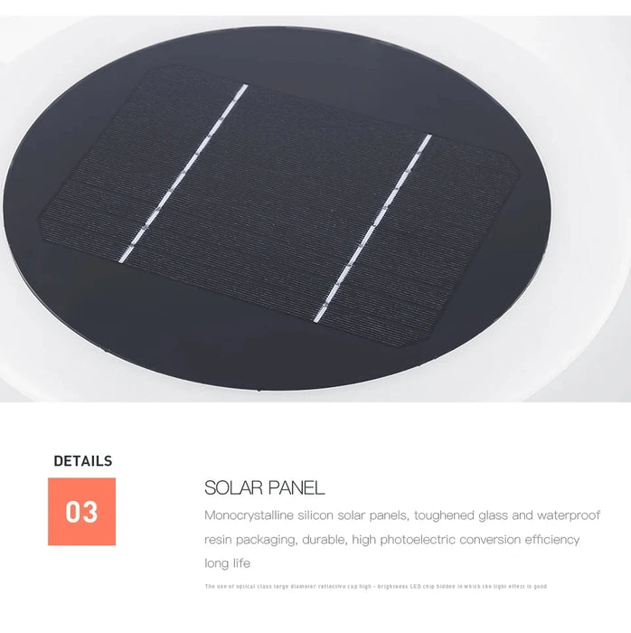 Solar Post Light Outdoor Column Pillar Light 3000K IP65 Garden Landscape Lighting for Patio Fence Cap Deck Flat Surface Fixtures