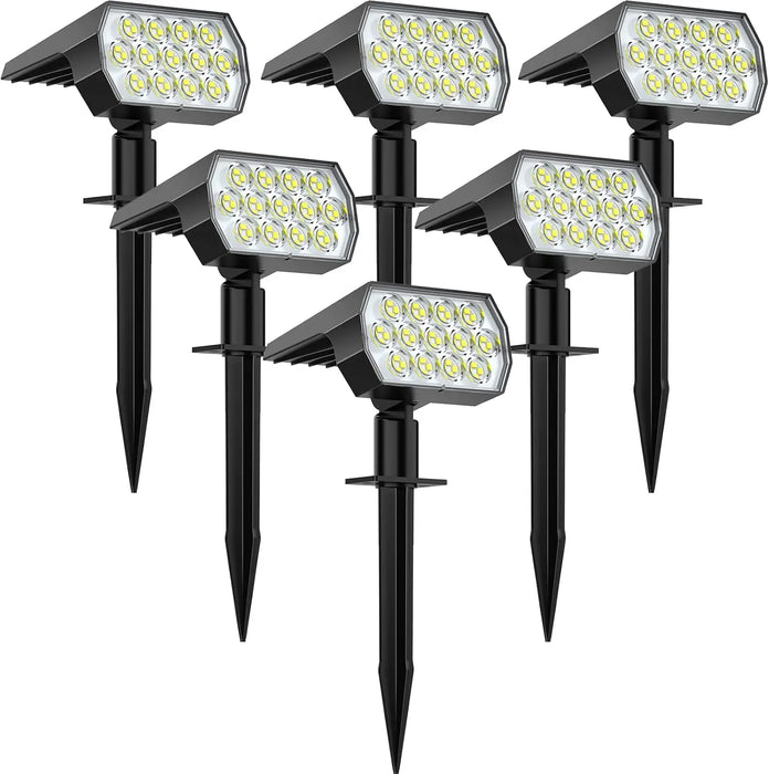 Solar Spot Lights Outdoor52 LED 3 Modes Solar Landscape Spotlights IP65 Waterproof Wall Lights for Walkway Yard Garden
