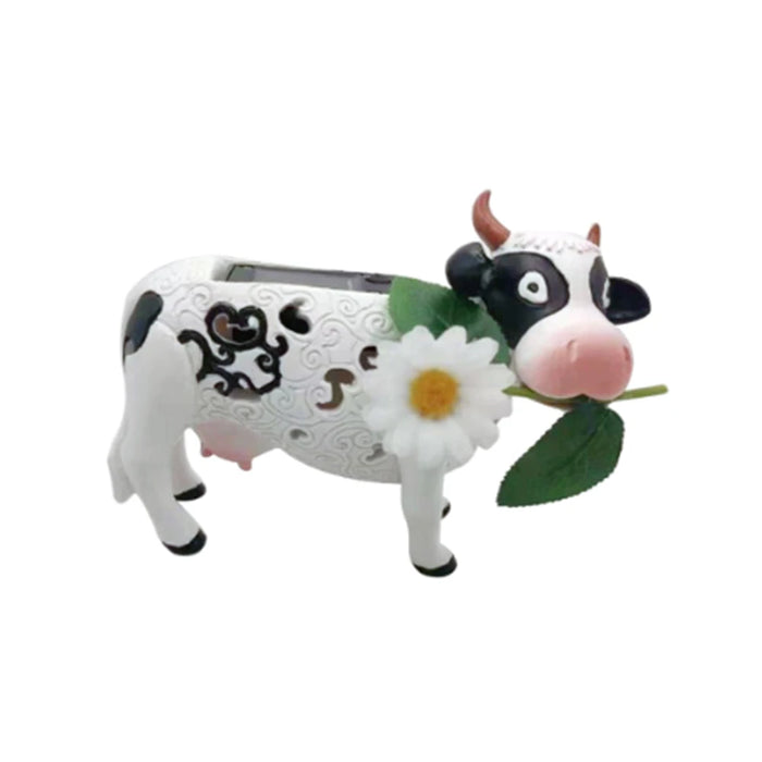 Solar Lights LED Lantern Cow Animal Design Garden Ornaments Indoor Home Bedroom Decoration Landscaping Lights