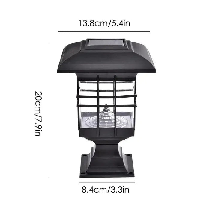 LED Solar Light Column Headlight Solar Powered Pillar Lamp Outdoor Waterproof Wall Light for Courtyard Garden Decor Light