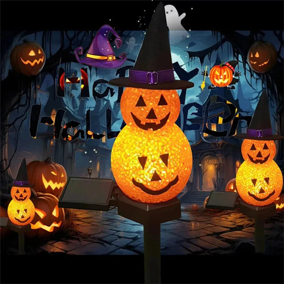 Solar Pumpkin Lamp Halloween  Atmosphere Decoratio Courtyard Outdoor Waterproof Decoration Floor Insertion Atmosphere Light