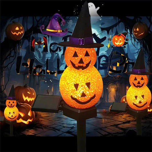 Solar Pumpkin Lamp Halloween  Atmosphere Decoratio Courtyard Outdoor Waterproof Decoration Floor Insertion Atmosphere Light