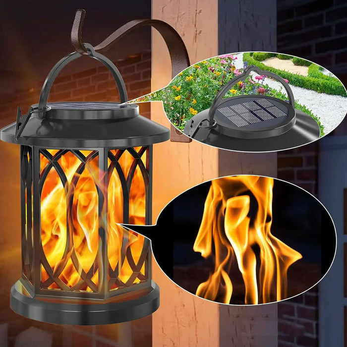 Solar Lantern Pathway Water Proof Lamp Hangable Weather Resistant Lanterns for Backyard Walkway Driveway Balcony Fence Pool Deck