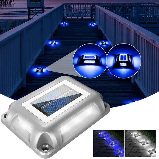1pc 6LED Outdoor Deck Lights Solar Garden Step Lighting IP65 Waterproof For Stairs Patio Pathway Yard Fence Wall Lamp