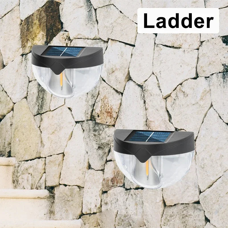 1Pcs Solar Fence Light LED Semicircular Wall Light Waterproof Outdoor Lighting Garden Decoration Path Porch Yard Garden Fence