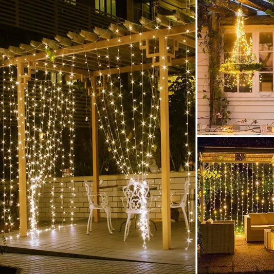 Lights Decoration Solar Curtain Lights Outdoo Fairy Lights String Lights LED Lights Christmas Wedding Party Decor 2025 New Year