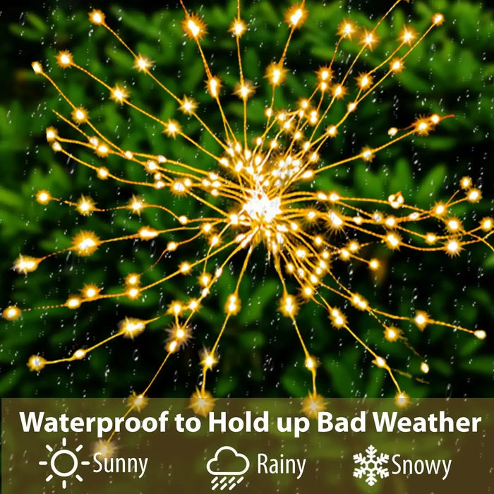 Christmas Solar Dandelion Fireworks Light Outdoor Waterproof Courtyard Garden Atmosphere Decoration Ground Insertion Lawn Light