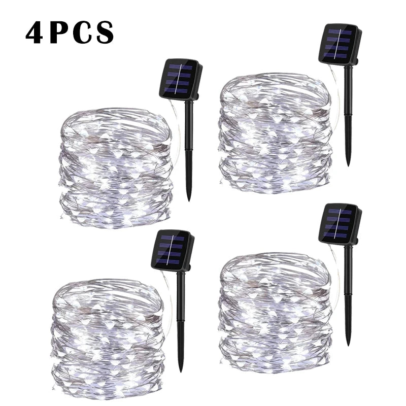 Solar String Fairy Light Ultra Long Outdoor Festoon LED Copper Waterproof Christmas Garland Decoration Garden Solar Lamp Decor