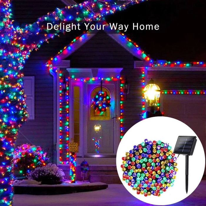 Solar String Lights Outdoor Waterproof Fairy Lights String 8 Mode for Home Gardens Wedding Party Outdoor Tree Decorations