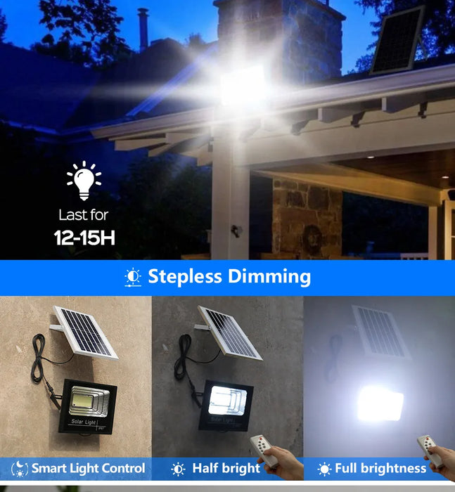 LED Solar Light Flood Lights Outdoor Solar Reflector Spotlights 50w 100w 200w 300w 500w With Remote Control For Garden Street