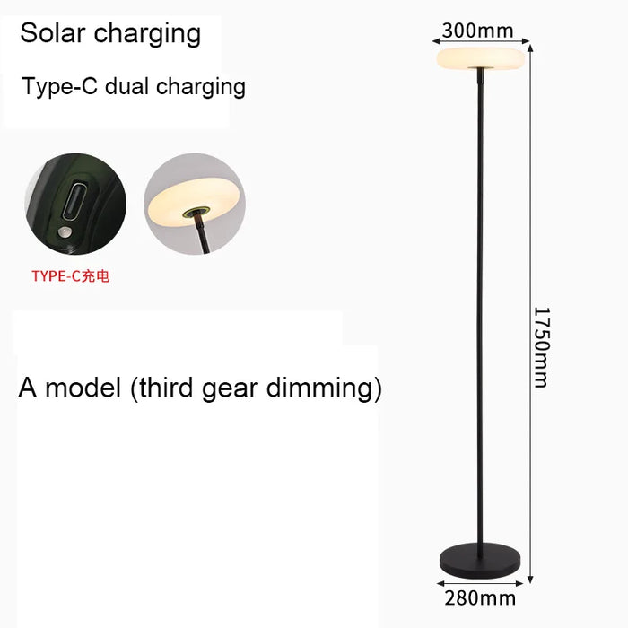 Nordic Outdoor Waterproof Solar Floor Light USB Portable Charging Minimalist Internet Red LED Eye Protection Courtyard Light