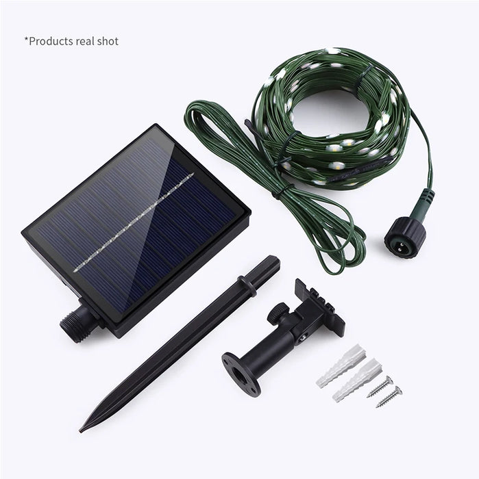 100M/50M/30M/20M/10M Outdoor Solar LED Light String Xmas Holiday Party Festoon Street  Yard Wedding Garland Ambinet Decoration