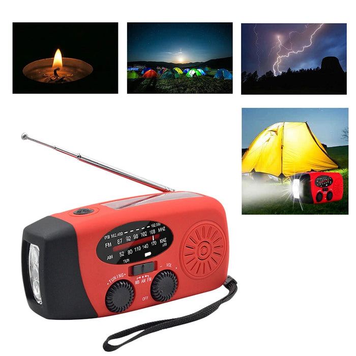 Hand Crank Solar Weather Radio 1200mAh AM/FM/NOAA Emergency Weather Radio Portable Power Bank with Solar Charging Battery 2024