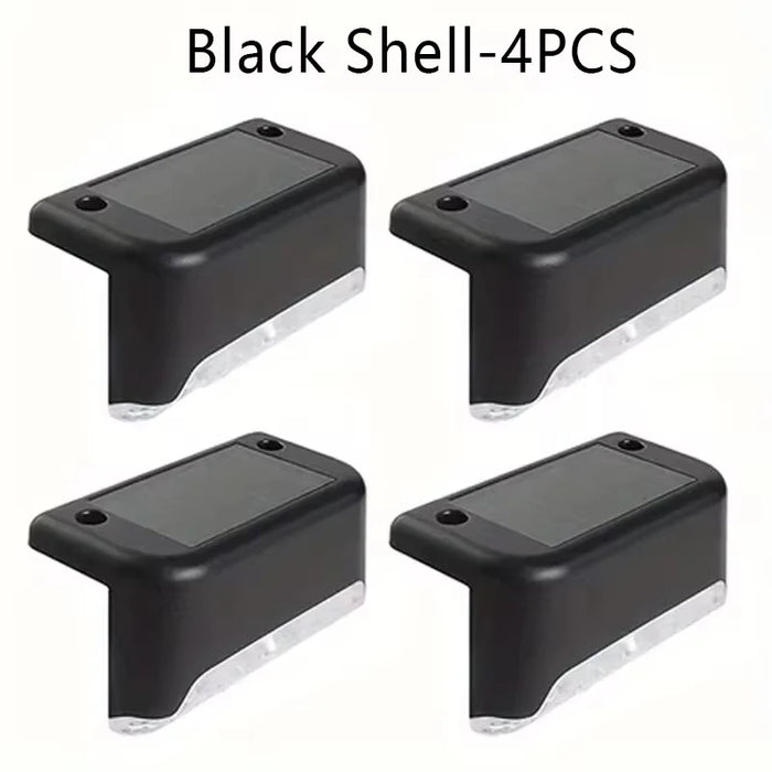 4PCS Solar Deck Light Outdoor IP65 Waterproof Solar Power Garden Lamps for Railing Stairs Step Fence Yard Patio Pathway