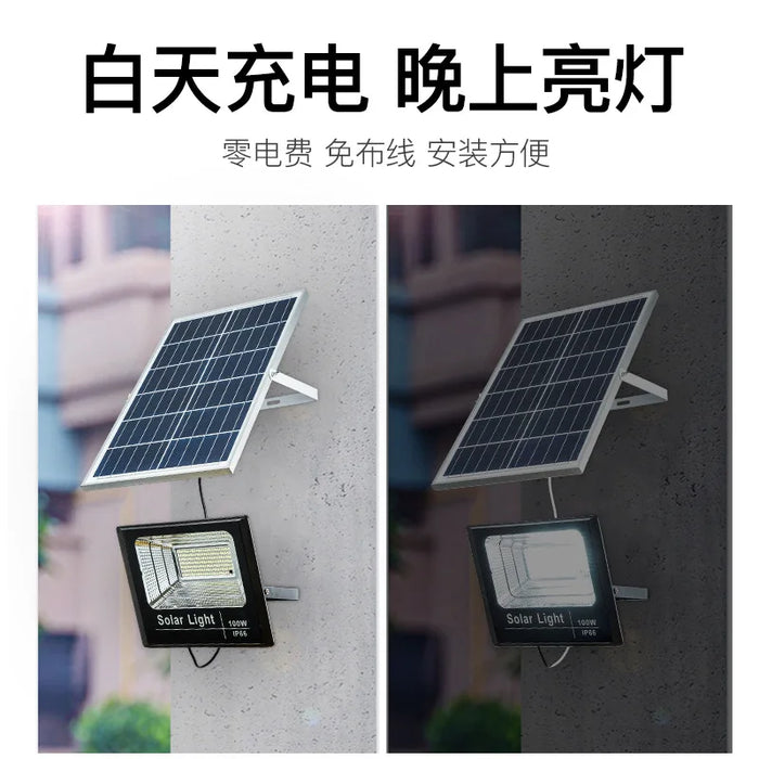 Solar Flood Lights Remote control Solar Powered Spotlight Outdoor Waterproof IP67 Villa Street Lighting Adjustable angle