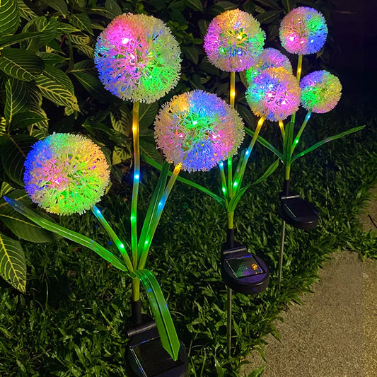 Garden Solar Dandelion Lights Outdoor Decor Light Waterproof Stake Lights For Yard Pathway Patio