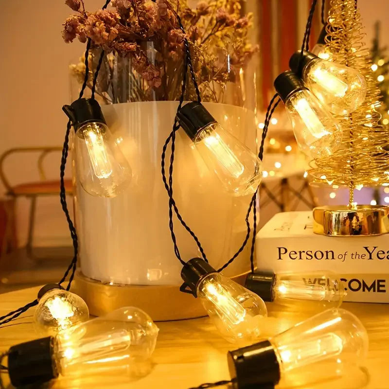 Solar Powered lamp Outdoor string lights Courtyard hanging lights LED bulbs garden porch courtyard balcony terrace lighting 733