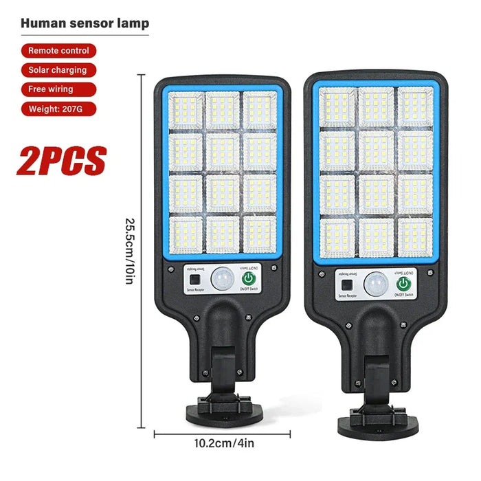 LED Solar Street Lights Outdoor 1-4 Pack Solar Lamp with 3 Light Mode Waterproof Motion Sensor Security Lighting for Garden