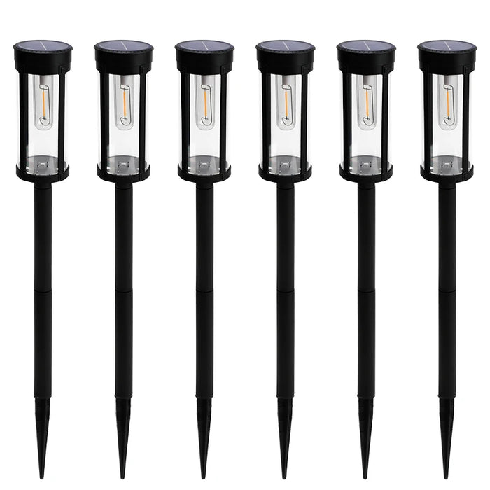 Retro Solar Pathway Warm Lights Outdoor Waterproof Solar Powered Garden for Walkway Yard Backyard Landscape Lighting Decorative
