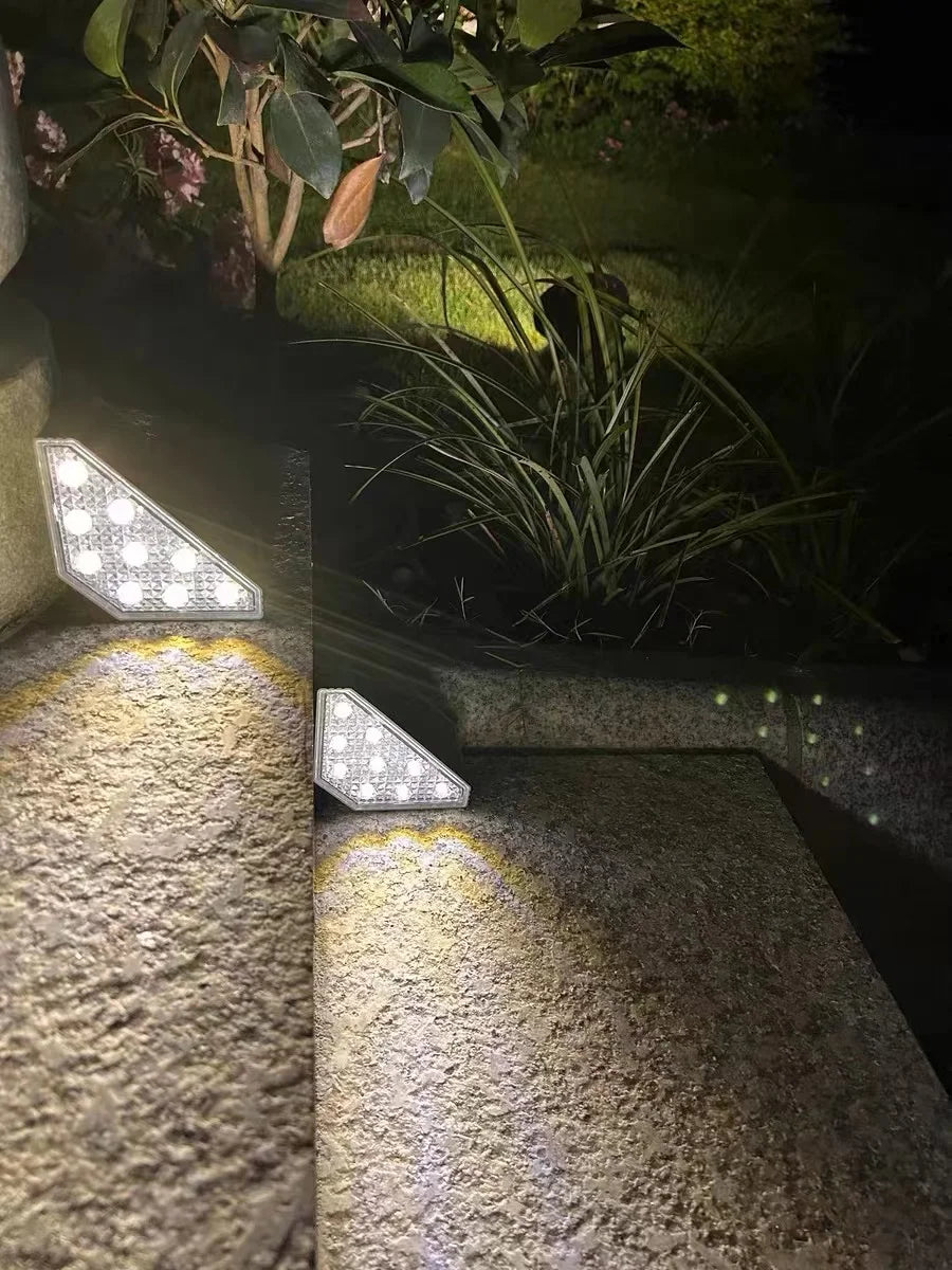 Solar Stair Lights with Motion Sensor Waterproof  IP67 3 Mode RGB Color Changing Step Light LED Lights for Steps Patio Garden