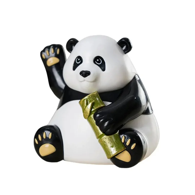 ABUN-Solar Dancing Toys Solar Panda Bear Bobblehead Collectible Figurines Car Dashboard Decor Panda Desk Accessories Office