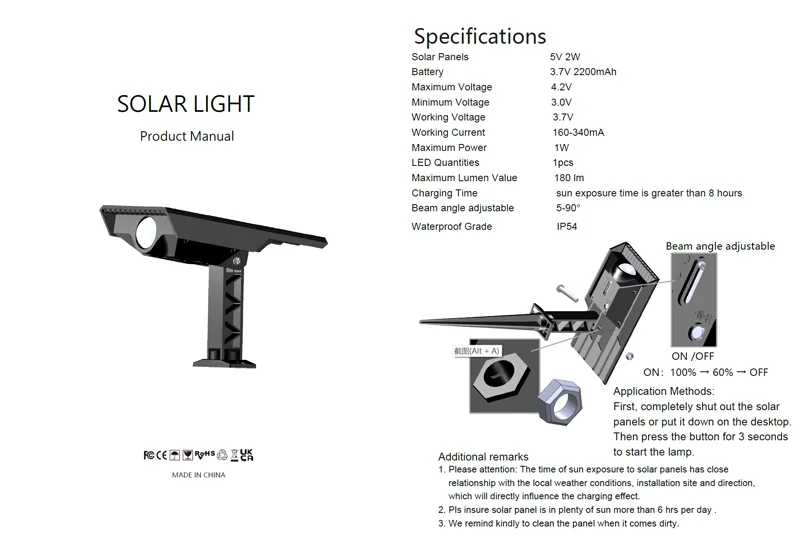 Solar Path Light Outdoor Spotlights Pathway LED Lamp Waterproof Landscape Lighting Lamp for Garden Decor Yard Driveway