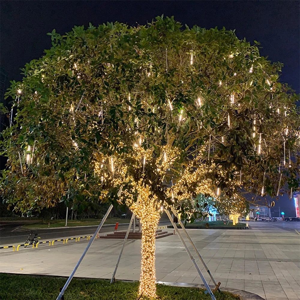 30/50cm Solar LED Meteor Shower Light Holiday String Light Waterproof Fairy Garden Decor Outdoor Led Street Garland Christmas