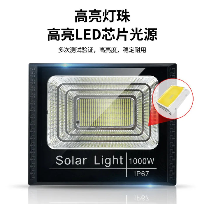 Outdoor LED Solar Flood Light 30W50W100W200W300W500W Outdoor Waterproof Spotlight Solar Remote Control Reflector LED Street Lamp
