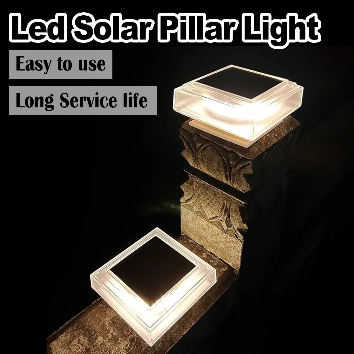 Led Solar Post Light Warm Pillar Lamp Rechargeable Outdoor With Lamps Landscape Garten Floor Panel Drop Lampe Powered Decoration