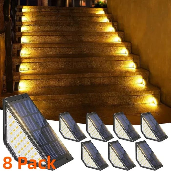 Solar Deck Lights Fence Light Outdoor Step Lights Waterproof Solar Lights for Railing Stairs Step Fence Yard Patio and Pathway