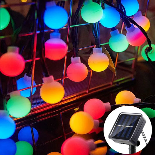 20/50/100LED Solar Outdoor String Lights Round Ball Solar Globe Lights for Garden Patio Holiday Party Christmas Decoration
