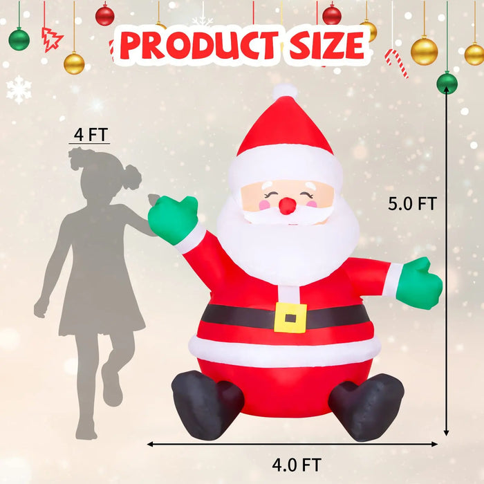 Christmas Solar Term Model Balloon,Glow Inflatable Sitting Santa Claus Snowman,Courtyard Door Shopping Mall Decoration Props