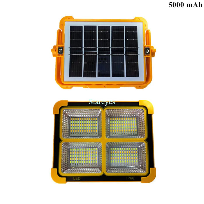 Portable Solar LED Floodlight Rechargeable Flood light Outdoor Photovoltaic panel emergency flashlight torch IP66 Waterproof